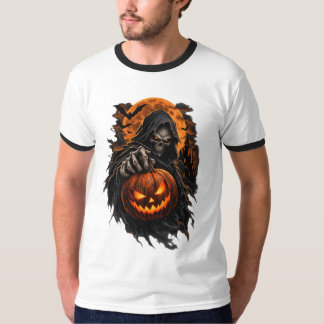 Donkere Grim Reaper Halloween – Schedel Pompoen Go T-shirt
