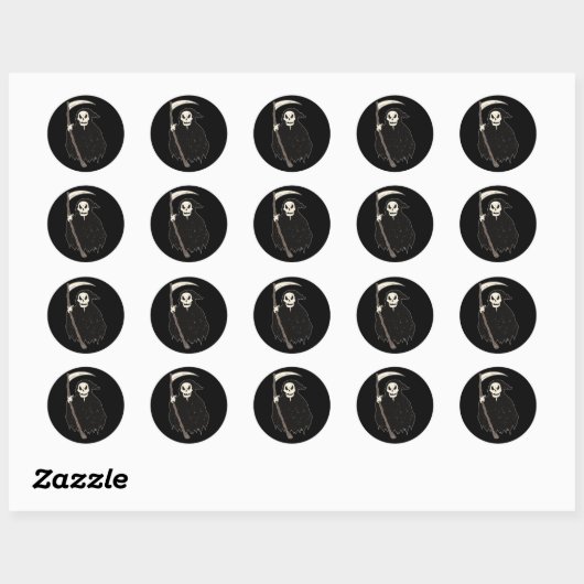 Donkere Grim Reaper Ronde Sticker (Vel)