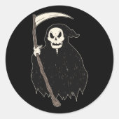 Donkere Grim Reaper Ronde Sticker (Voorkant)