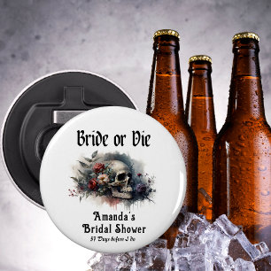 Donkere Grimmige Gotische Bruid of Sterf Bruidsfee Button Flesopener