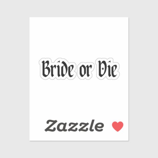 Donkere Grimmige Gotische Bruid of Sterf Bruidsmei Sticker (Vel)