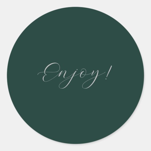 Donkere groene achtergrond Geniet van Sticker (Voorkant)