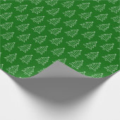 Donkere groene achtergrond kerstboom cadeaupapier (Hoek)