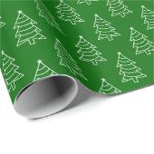 Donkere groene achtergrond kerstboom cadeaupapier (Rol Hoek)