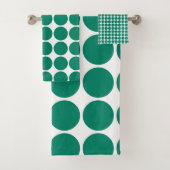 Donkere groene blauw kleurenschandi-Stippen Bad Handdoek (Insitu)