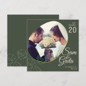 Donkere groene Boho Style Wedding (Voorkant / Achterkant)