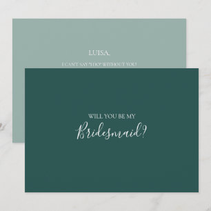 Donkere groene bridesmaid-Kaart Kaart
