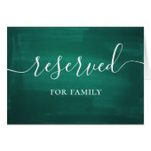 Donkere groene bruiloft gereserveerd teken. Script (Voorkant Horizontaal)