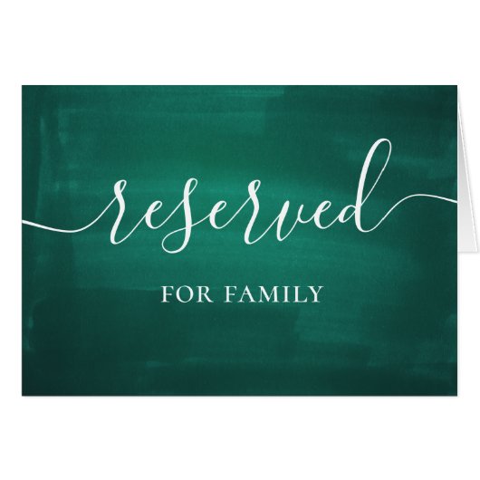 Donkere groene bruiloft gereserveerd teken. Script (Voorkant Horizontaal)
