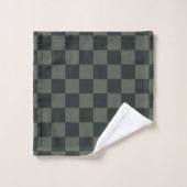 Donkere groene checkboard bad handdoek (Wasdoekje)
