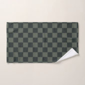 Donkere groene checkboard bad handdoek (Handdoek)