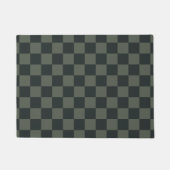 Donkere groene checkboard deurmat (Voorkant)