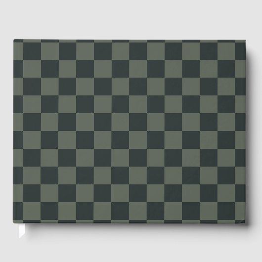 Donkere groene checkboard gastenboek (Voorkant)