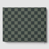 Donkere groene checkboard gastenboek (Achterkant)