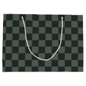 Donkere groene checkboard groot cadeauzakje (Achterkant)