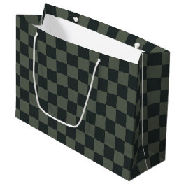 Donkere groene checkboard groot cadeauzakje