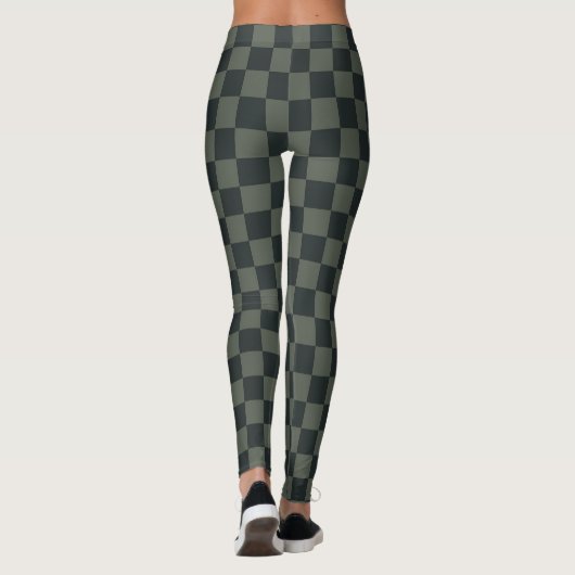 Donkere groene checkboard leggings (Achterkant)