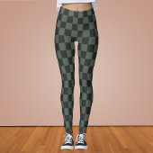 Donkere groene checkboard leggings