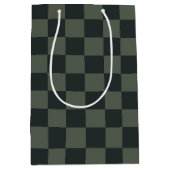 Donkere groene checkboard medium cadeauzakje (Voorkant)