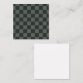 Donkere groene checkboard notitiekaartje (Voorkant / Achterkant)