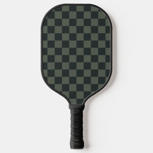 Donkere groene checkboard pickleball paddle (Voorkant)