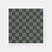 Donkere groene checkboard servet (Voorkant)