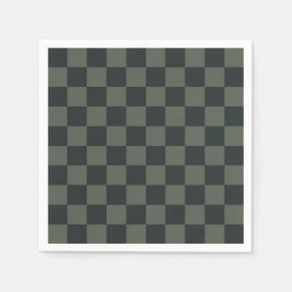 Donkere groene checkboard servet