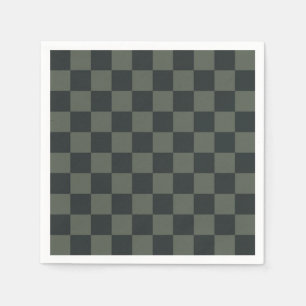Donkere groene checkboard servet