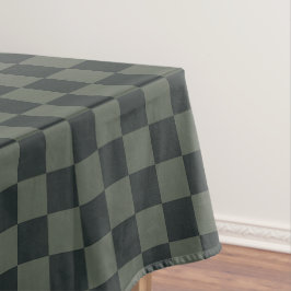 Donkere groene checkboard tafelkleed