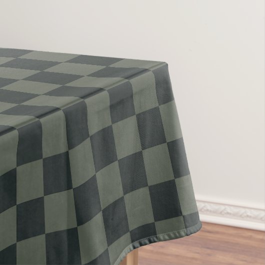 Donkere groene checkboard tafelkleed (Voorbeeld)