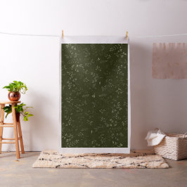 Donkere groene Ditsy botanische patroon met een my Stof