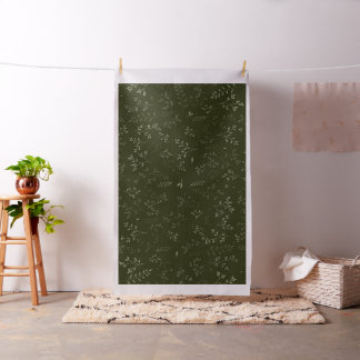 Donkere groene Ditsy botanische patroon met een my Stof