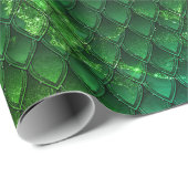 Donkere groene drakenschalen cadeaupapier (Rol Hoek)