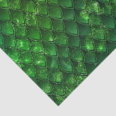 Donkere groene drakenschalen tissuepapier (Detail)