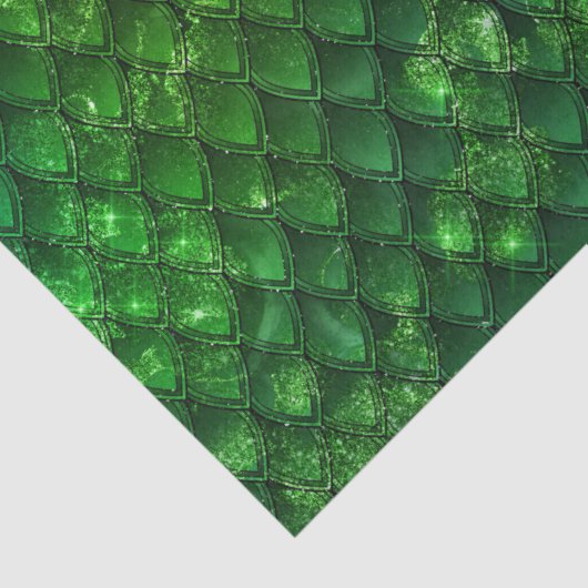 Donkere groene drakenschalen tissuepapier (Detail)