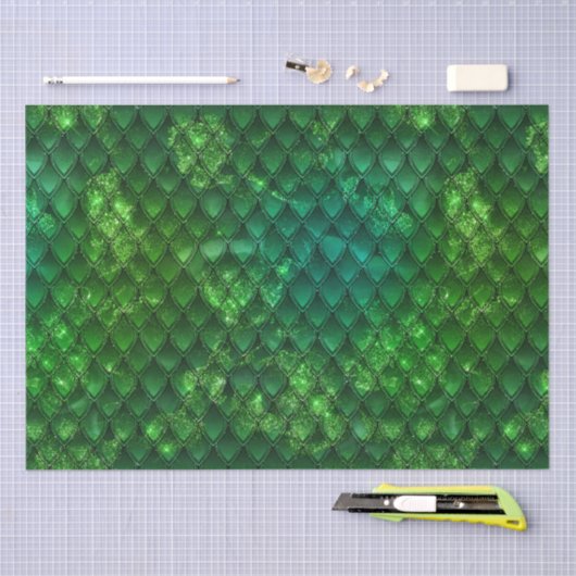 Donkere groene drakenschalen tissuepapier (Craft)