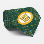 Donkere groene en gele speldag stropdas (Opgerold)