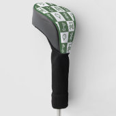 Donkere groene en witte checkboard Golf Head-Hoesj Golfheadcover (Schuin)