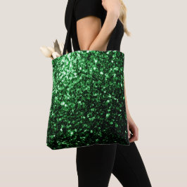 Donkere groene faux sparters tote bag