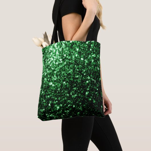 Donkere groene faux sparters tote bag (Dichtbij)