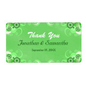 Donkere groene Floral Large Wedding Favor Labels (Voorkant)
