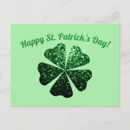 Donkere groene glitter spargel Shamrock St Patrick Briefkaart