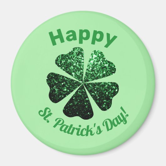 Donkere groene glitter spargel Shamrock St Patrick Magneet (Voorkant)