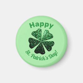 Donkere groene glitter spargel Shamrock St Patrick Magneet
