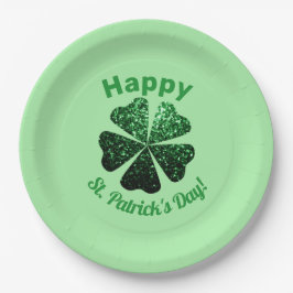 Donkere groene glitter spargel Shamrock St Patrick Papieren Bordje