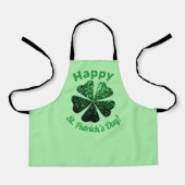 Donkere groene glitter spargel Shamrock St Patrick Schort (Voorkant)