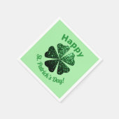Donkere groene glitter spargel Shamrock St Patrick Servet (Hoek)