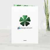 Donkere groene glitter sparkeert Shamrock Clover Kaart (Achterkant)