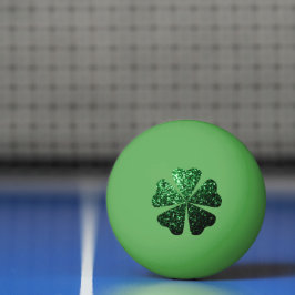 Donkere groene glitter sparkeert Shamrock Clover Pingpongbal