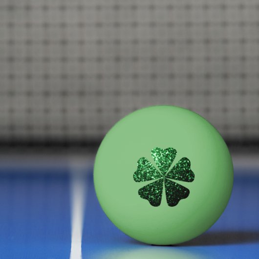 Donkere groene glitter sparkeert Shamrock Clover Pingpongbal (Net)